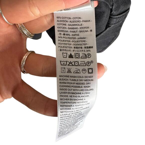 Levi’s Ellie Black Denim Long Sleeve Snap Button Waist Defined Trucker Dress - Picture 15 of 15